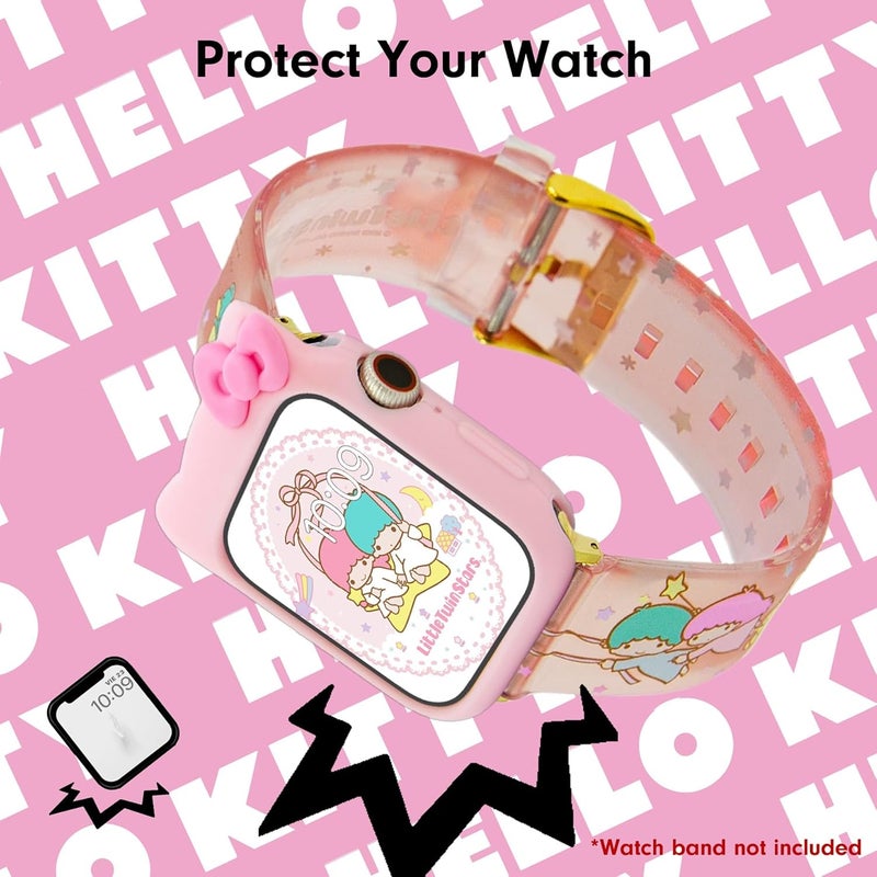 Sonix غطاء ساعة آبل x سانريو | غلاف واقي لساعة آبل | غلاف سيليكون واقي | يناسب 38mm/40mm/41mm | هالو كيتي - وردي - Image 3